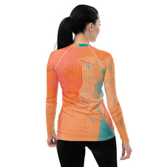 Protective and stylish balletic rash guard for women.