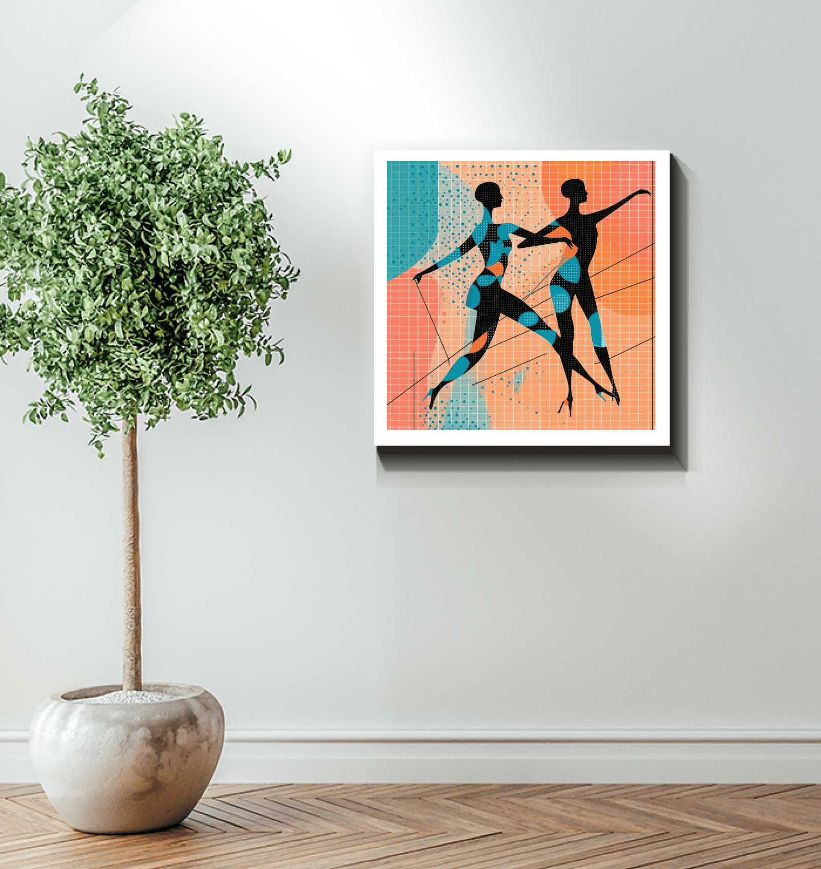 Balletic elegance in fashion-themed canvas artwork