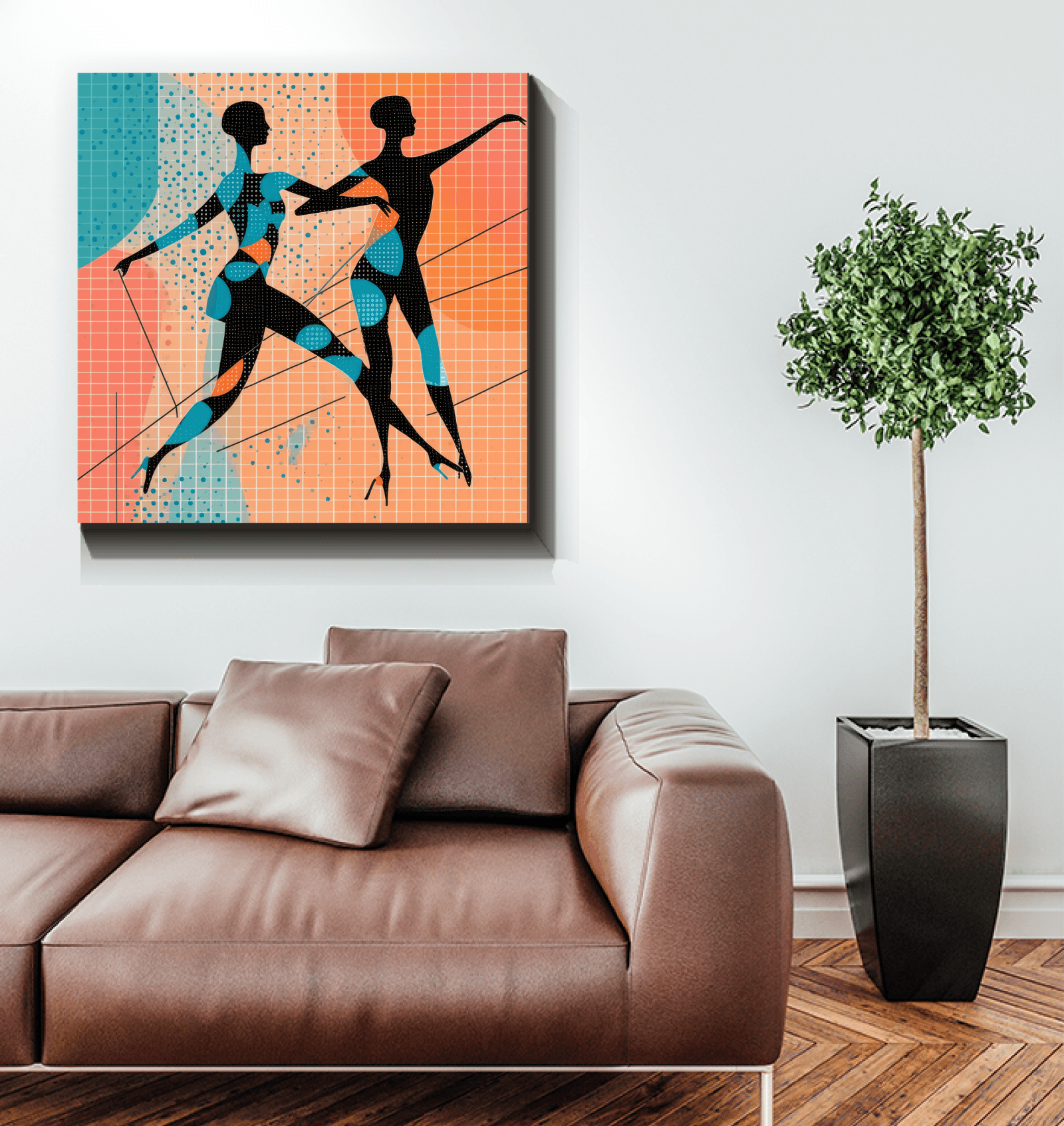 Decorative canvas piece showcasing ballet fashion expression