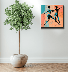 Graceful dance posture captured on stylish wall canvas