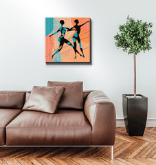 Home decor canvas featuring expressive balletic fashion