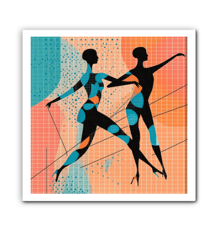 Contemporary ballet art print on durable wrapped canvas