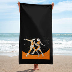 Graceful motion towel featuring elegant feminine design