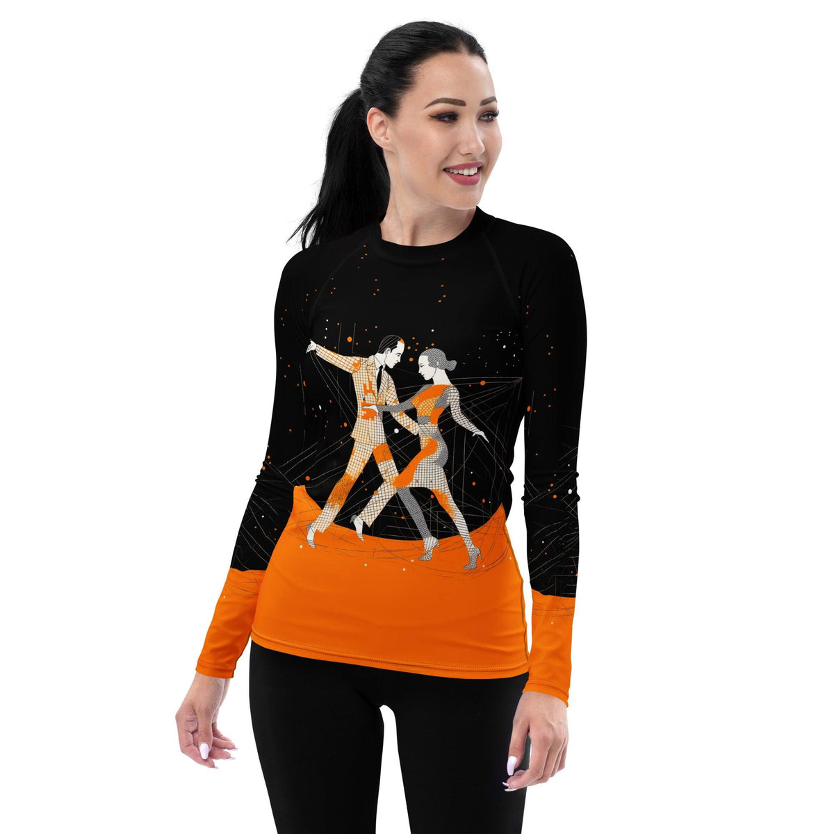 Expressive Feminine Graceful Motion Women's Rash Guard - Beyond T-shirts