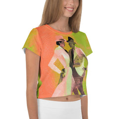 Exquisite Feminine Dance Posture All-Over Print Crop Tee - Beyond T-shirts