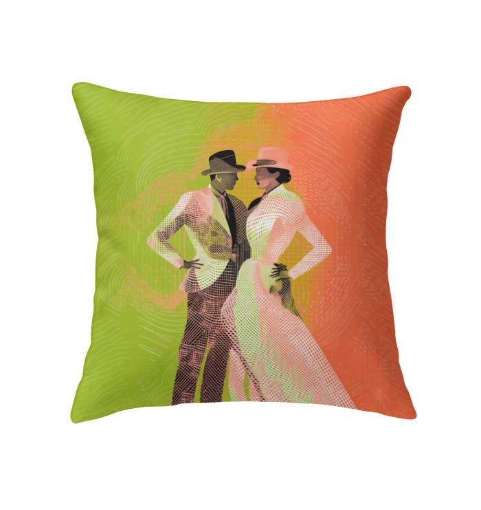 Elegant indoor pillow featuring a feminine dance posture design