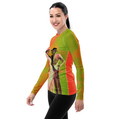 Exquisite Feminine Dance Posture Women's Rash Guard - Beyond T-shirts