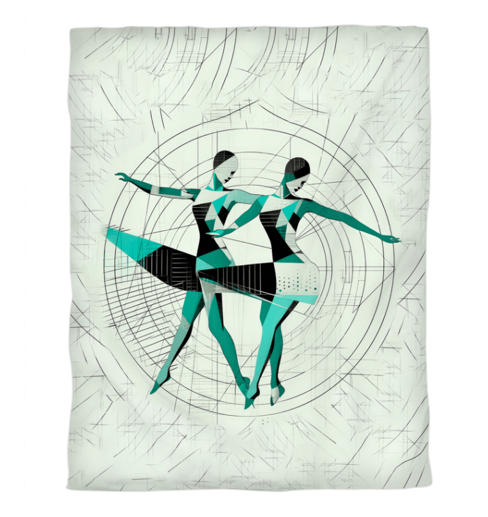 Elegant and expressive dancer silhouette printed duvet cover, perfect for modern home styling.