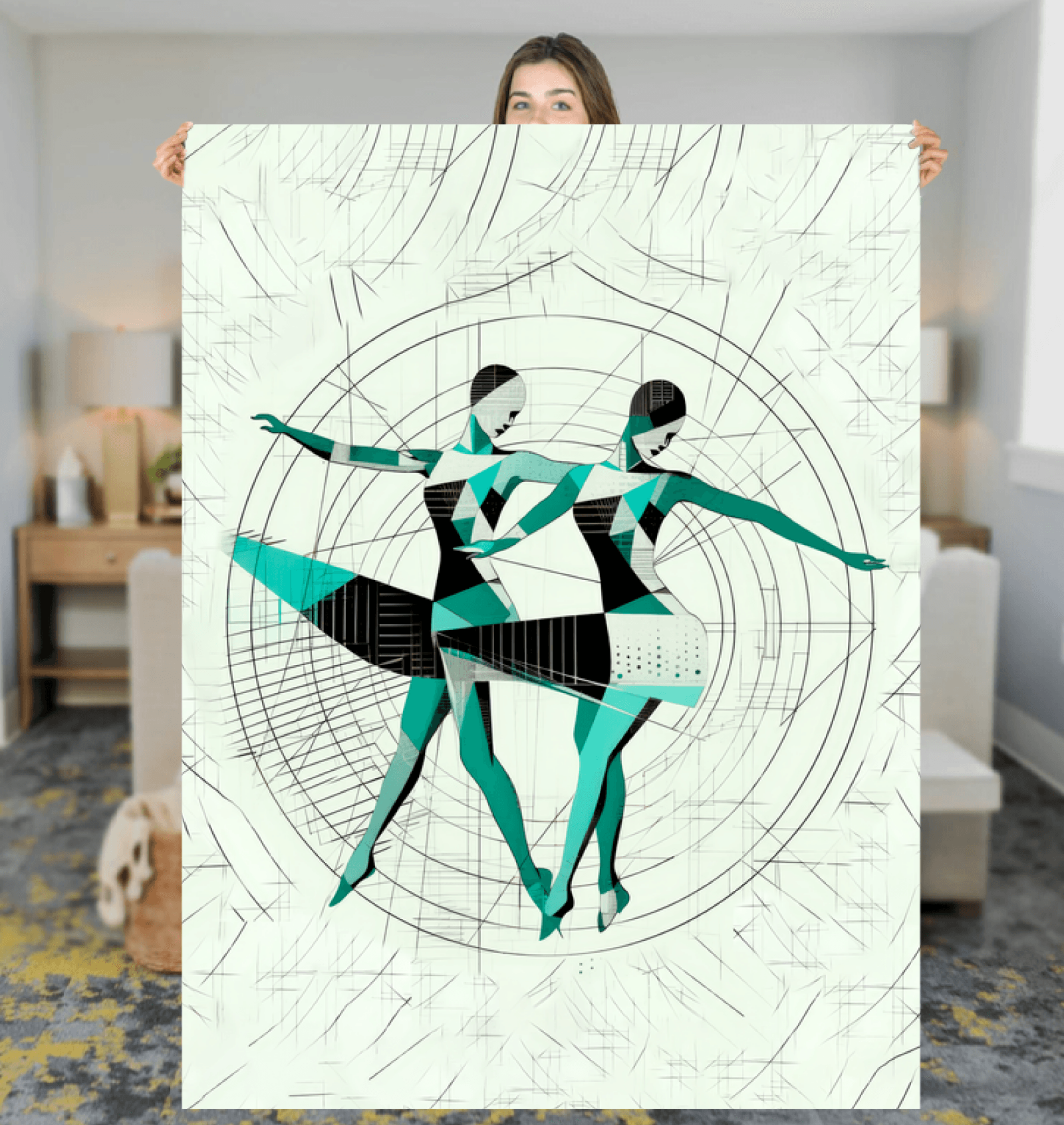 Soft Sherpa Blanket with Dance Expression Design