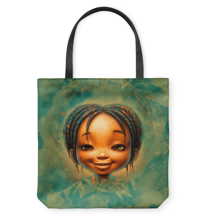 Elegant Woman Carrying Fantasia Basketweave Tote Bag.