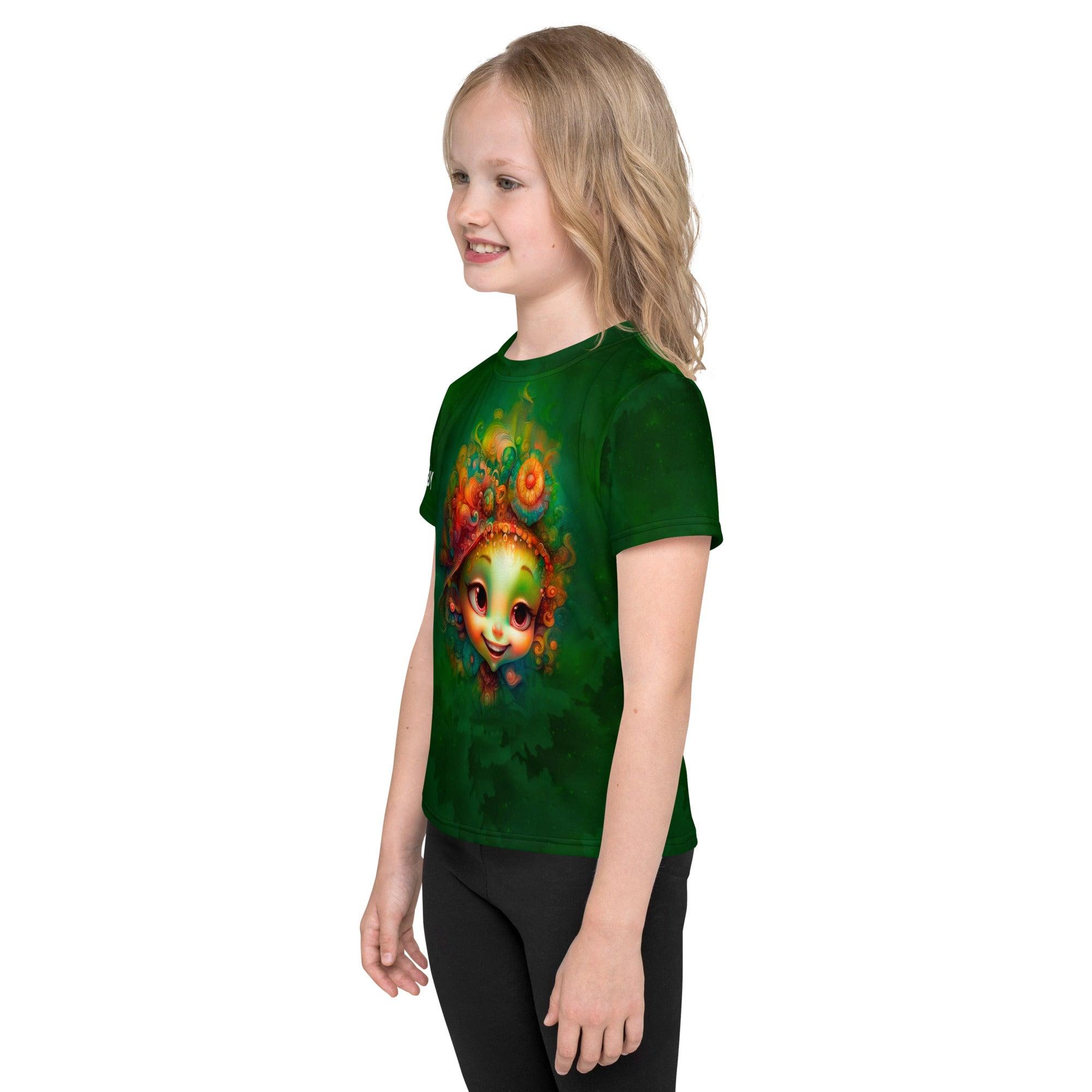 Fantasia's crew neck T-shirt for kids with vibrant pupil design.