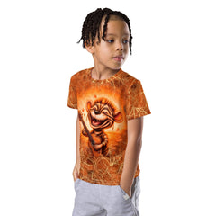 Kids Fantasia's Glimmers crew neck t-shirt in natural light.