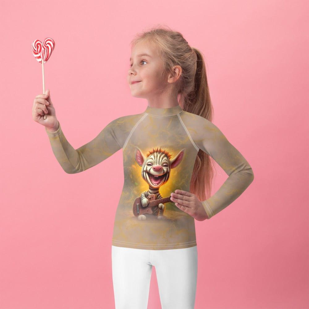 Fantasias Rash Guard for kids showing front design.