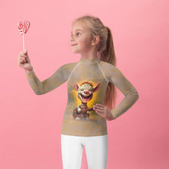 Fantasias Rash Guard for kids showing front design.