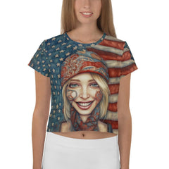 Fantastical Flora All-Over Print Crop Tee - Beyond T-shirts