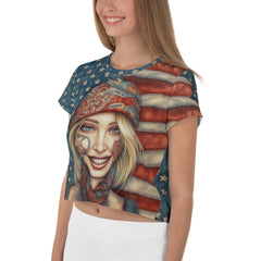 Fantastical Flora All-Over Print Crop Tee - Beyond T-shirts