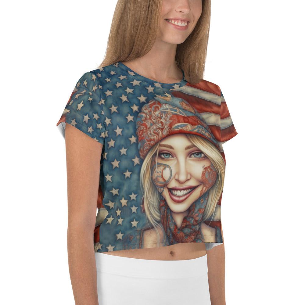 Fantastical Flora All-Over Print Crop Tee - Beyond T-shirts