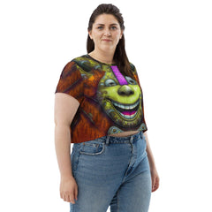 Fantastical Foliage All-Over Print Crop Tee - Beyond T-shirts
