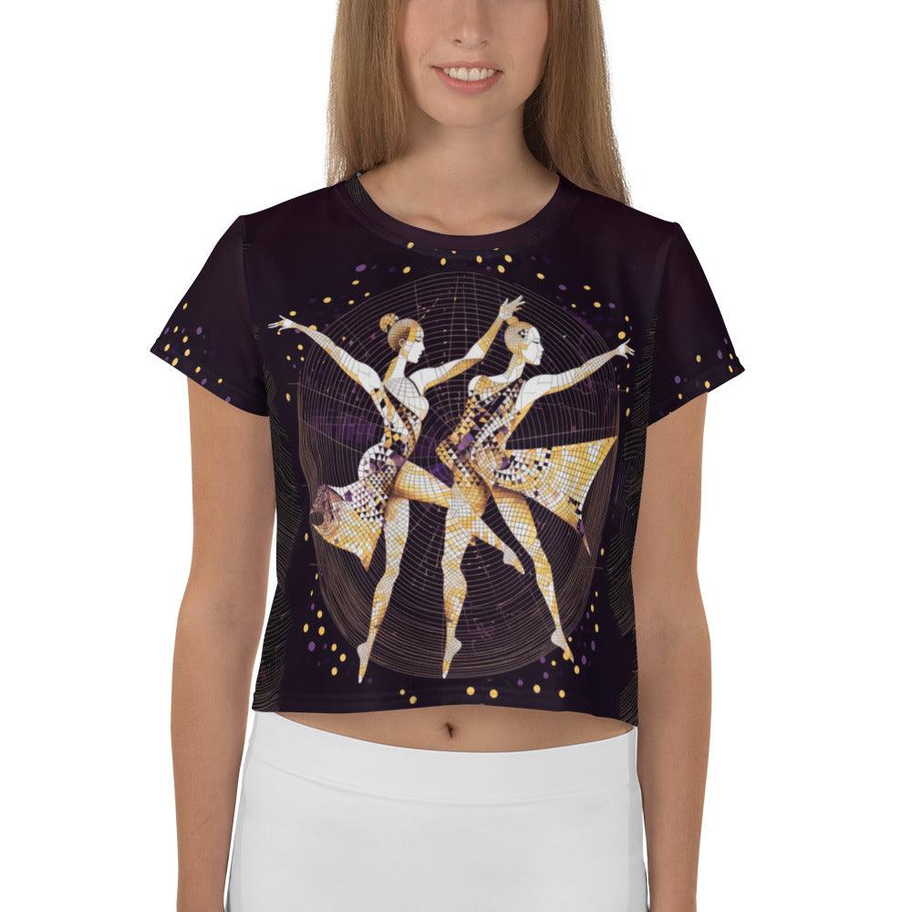 Feminine Magic Of Motion All-Over Print Crop Tee - Beyond T-shirts