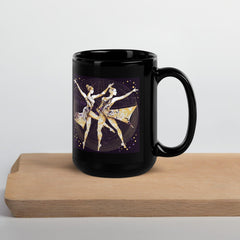 Feminine design black glossy coffee mug for everyday use