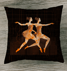 Elegant indoor pillow with dance-inspired feminine design.