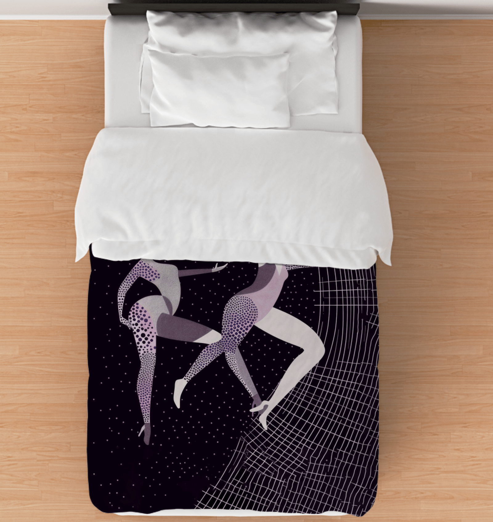 Fierce Feminine Dance themed comforter showcasing empowering moves design.