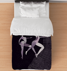 Vibrant duvet cover featuring fierce feminine dance moves design