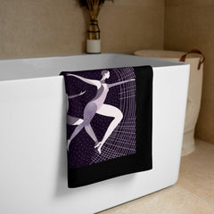 Vibrant towel featuring fierce feminine dance moves design, ideal for dance enthusiasts.