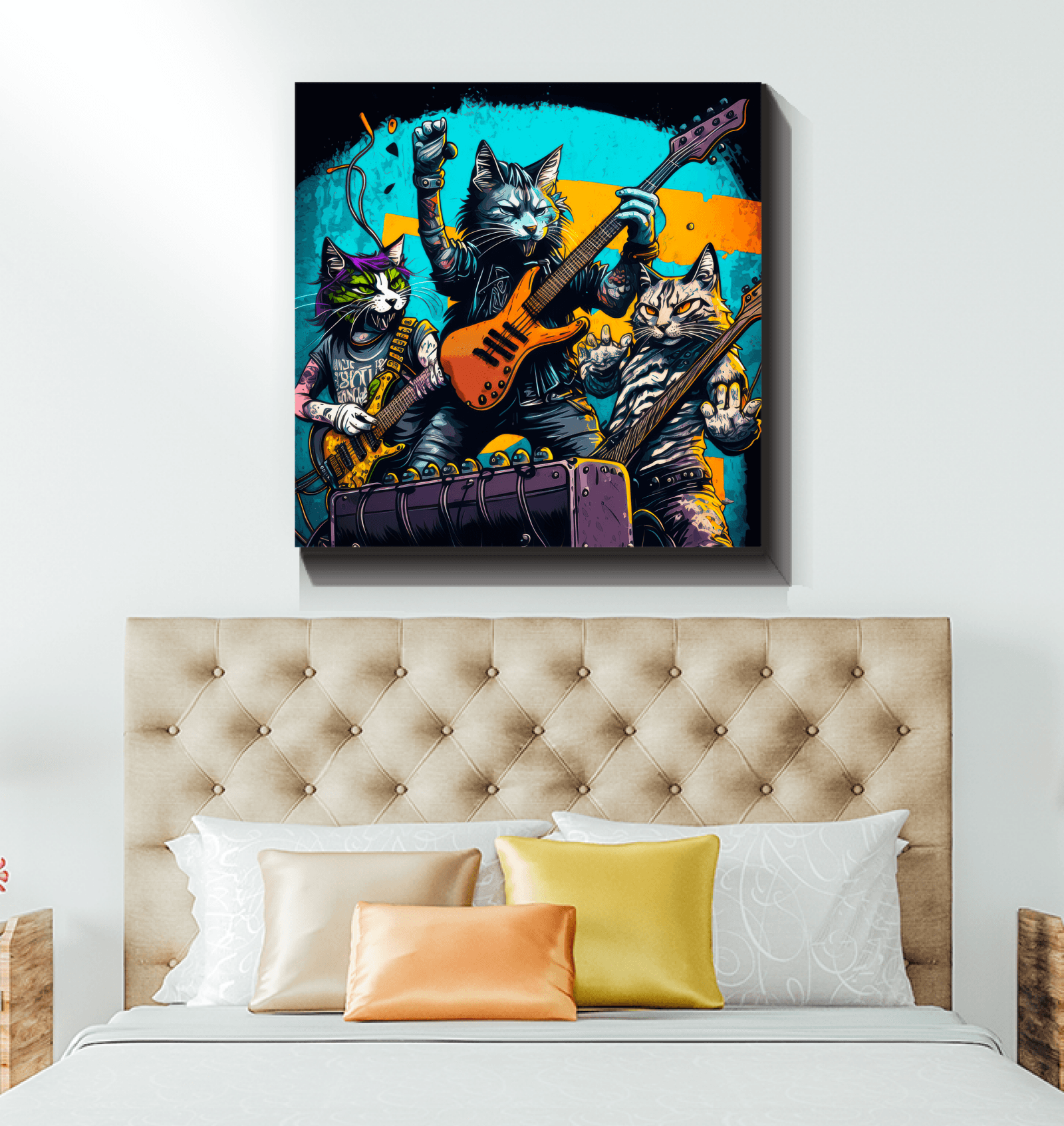 Fingers flying, amps blasting wrapped canvas - Beyond T-shirts