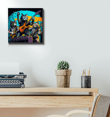 Fingers flying, amps blasting wrapped canvas - Beyond T-shirts