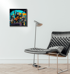 Fingers flying, amps blasting wrapped canvas - Beyond T-shirts