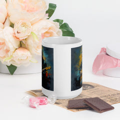 Music-themed white glossy mug for fingerstyle enthusiasts