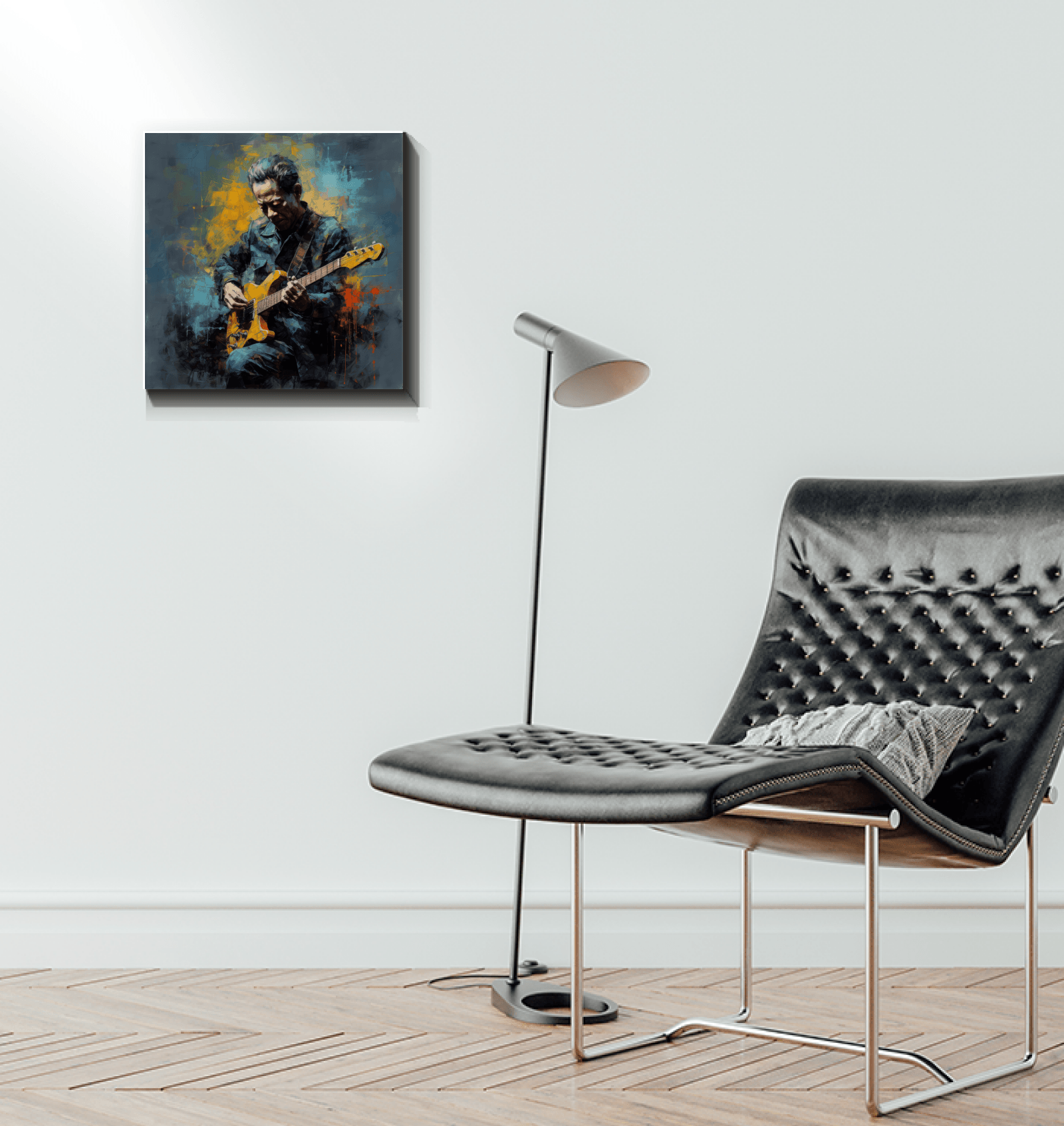 Premium wrapped canvas featuring fingerstyle guitar design.