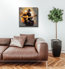 Elegant guitar-themed wrapped canvas wall art