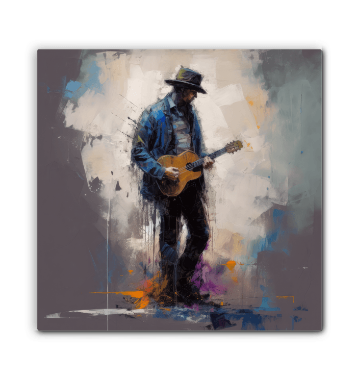 Vibrant colors of Fingerstyle Fusion canvas perfect for musicians