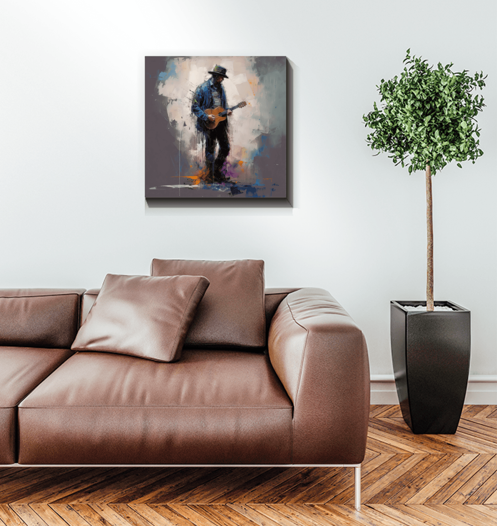 Fingerstyle guitar art on canvas bringing musical atmosphere to your space