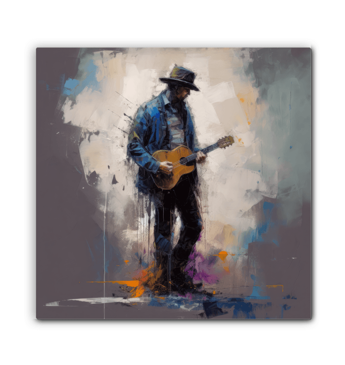Wall-mounted Fingerstyle Fusion wrapped canvas for music enthusiasts