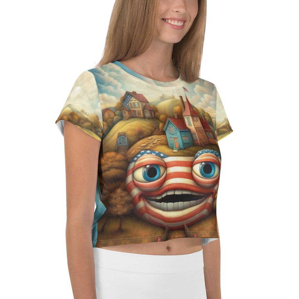 Fireworks Fantasy All-Over Print Crop Tee - Beyond T-shirts