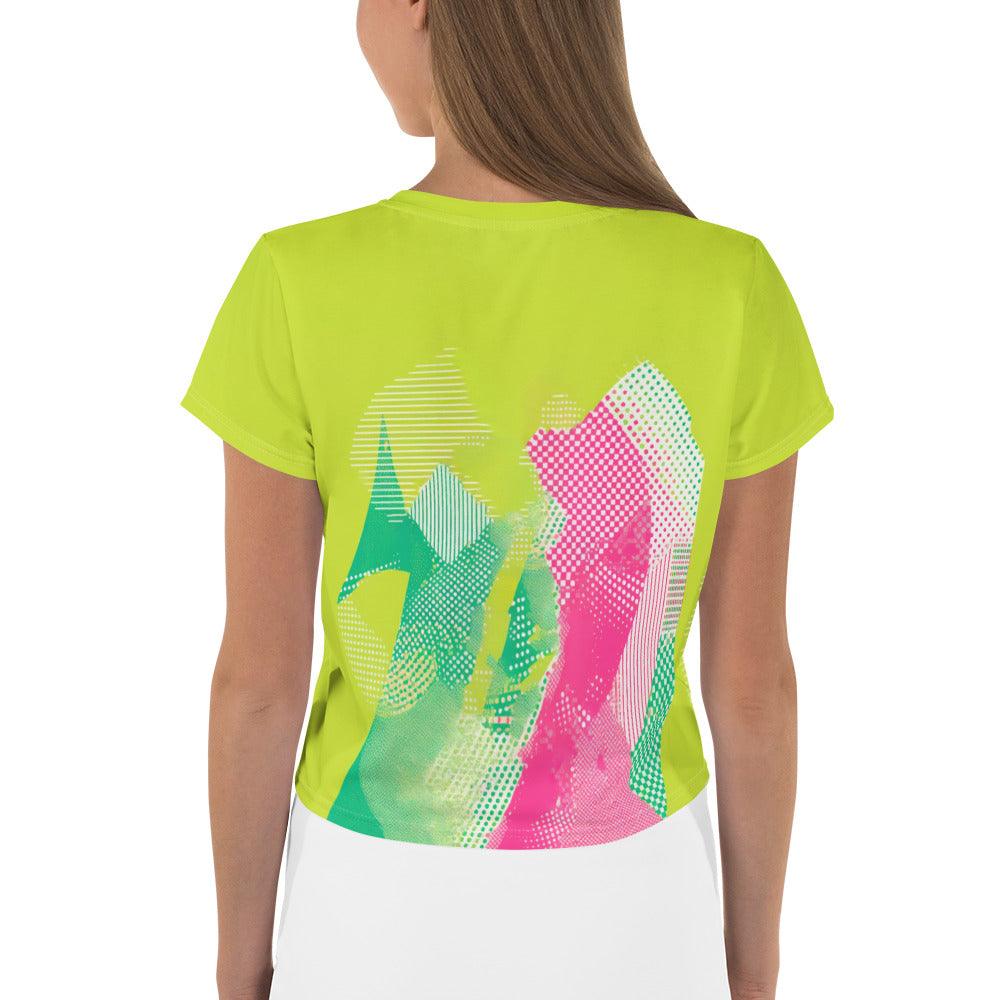 Fluid Feminine Dance Style All-Over Print Crop Tee - Beyond T-shirts