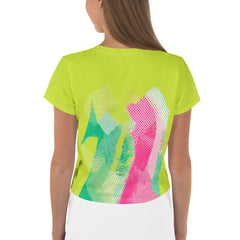 Fluid Feminine Dance Style All-Over Print Crop Tee - Beyond T-shirts