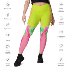 Fluid Feminine Dance Style Crossover Leggings With Pockets - Beyond T-shirts