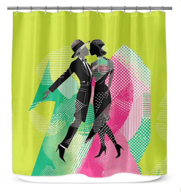 Artistic feminine dance style design on high-quality shower curtain