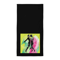 Fluid feminine dance style towel with graceful design on display
