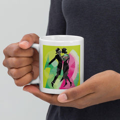 Fluid Feminine Dance Style on Glossy White Mug