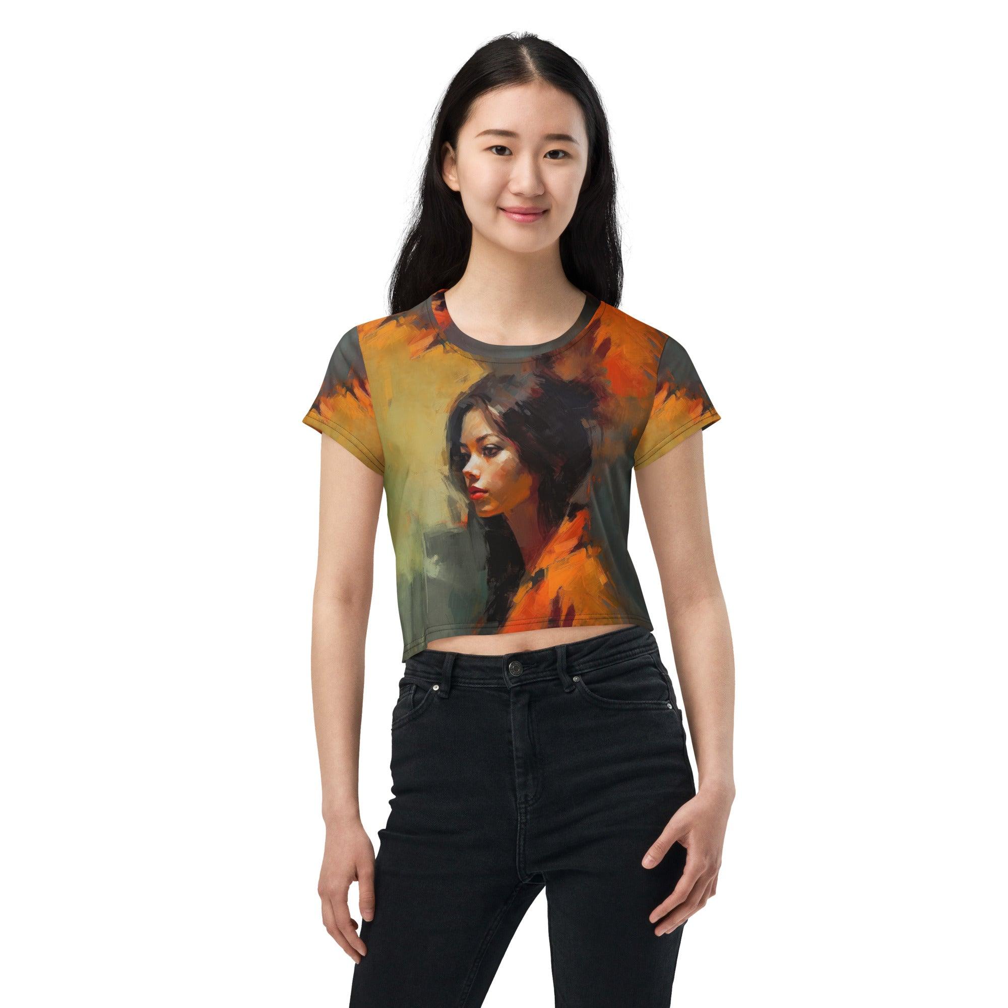 Folk Narratives All-Over Print Crop Tee - Beyond T-shirts