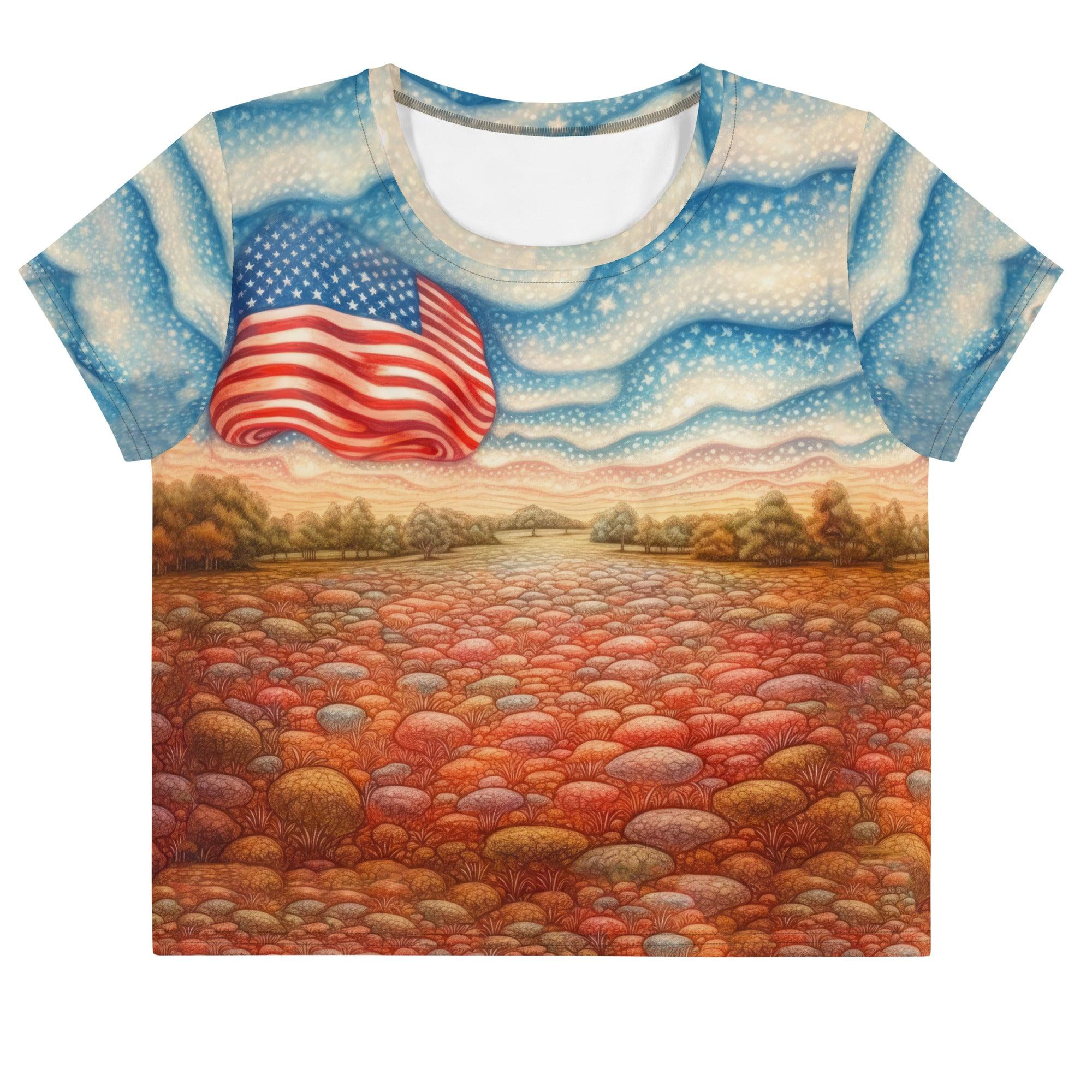 Freedom Evocations All-Over Print Crop Tee - Beyond T-shirts