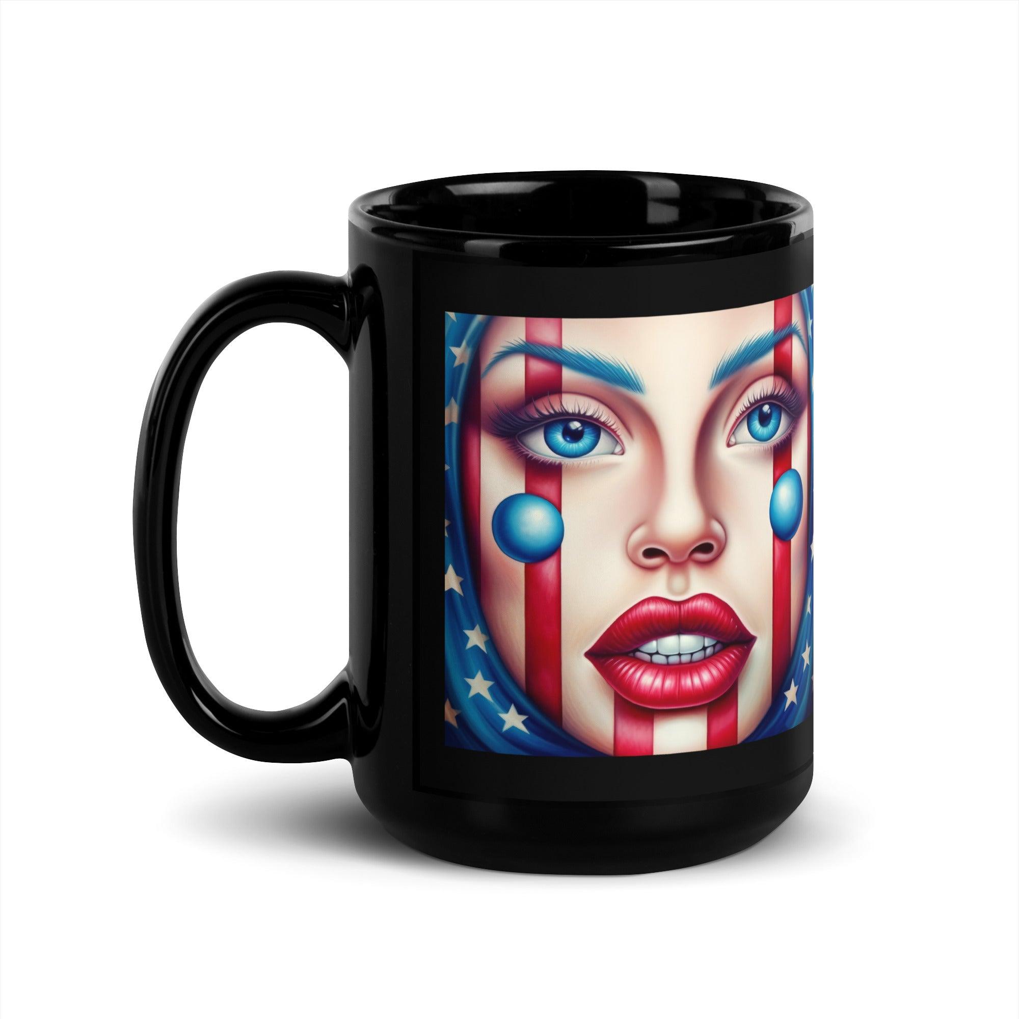 Freedom Reigns Black Glossy Mug - Beyond T-shirts