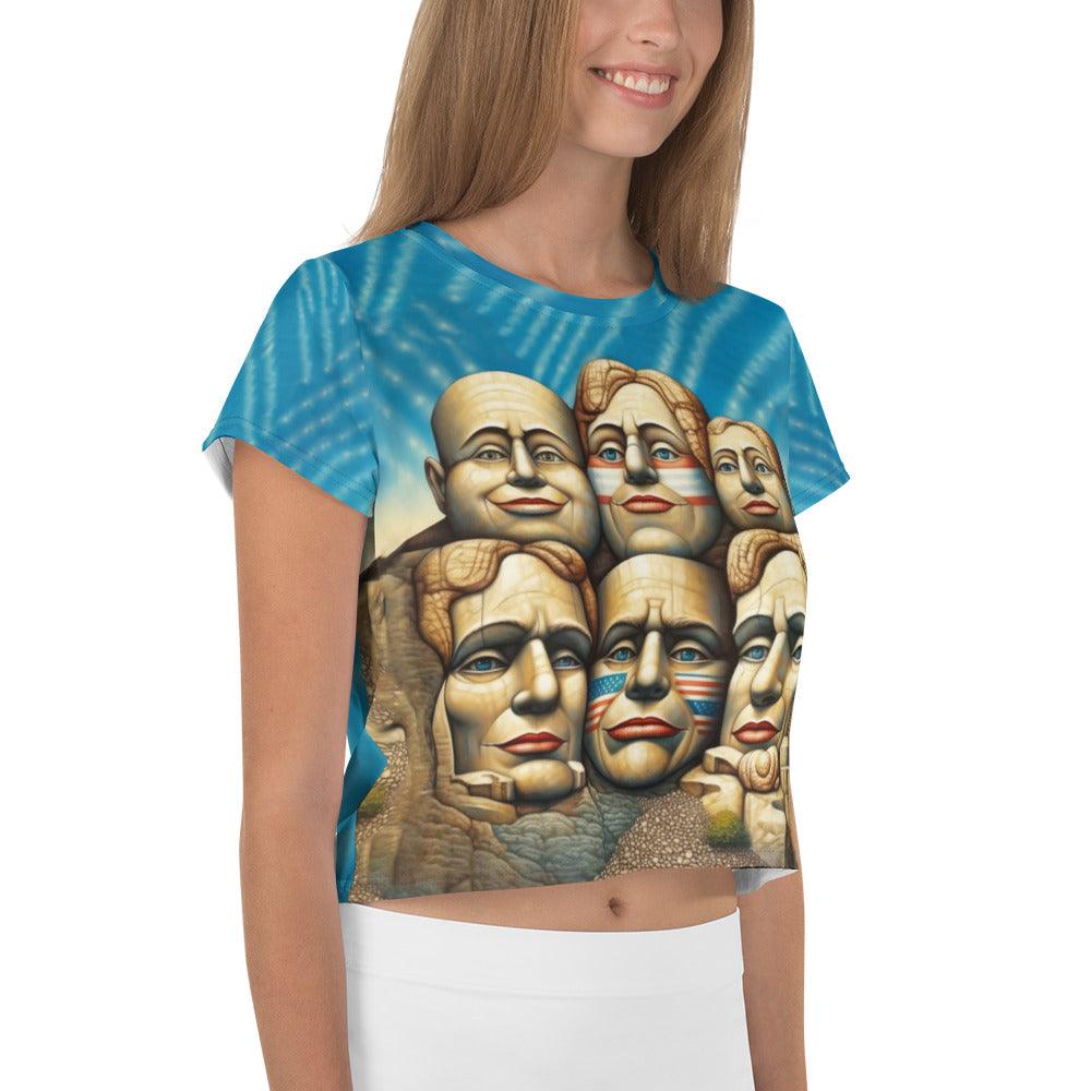 Freedom Sculptures All-Over Print Crop Tee - Beyond T-shirts