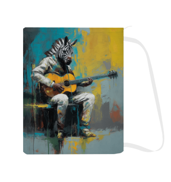 Fretboard Fantasia-themed laundry bag showcasing unique design details