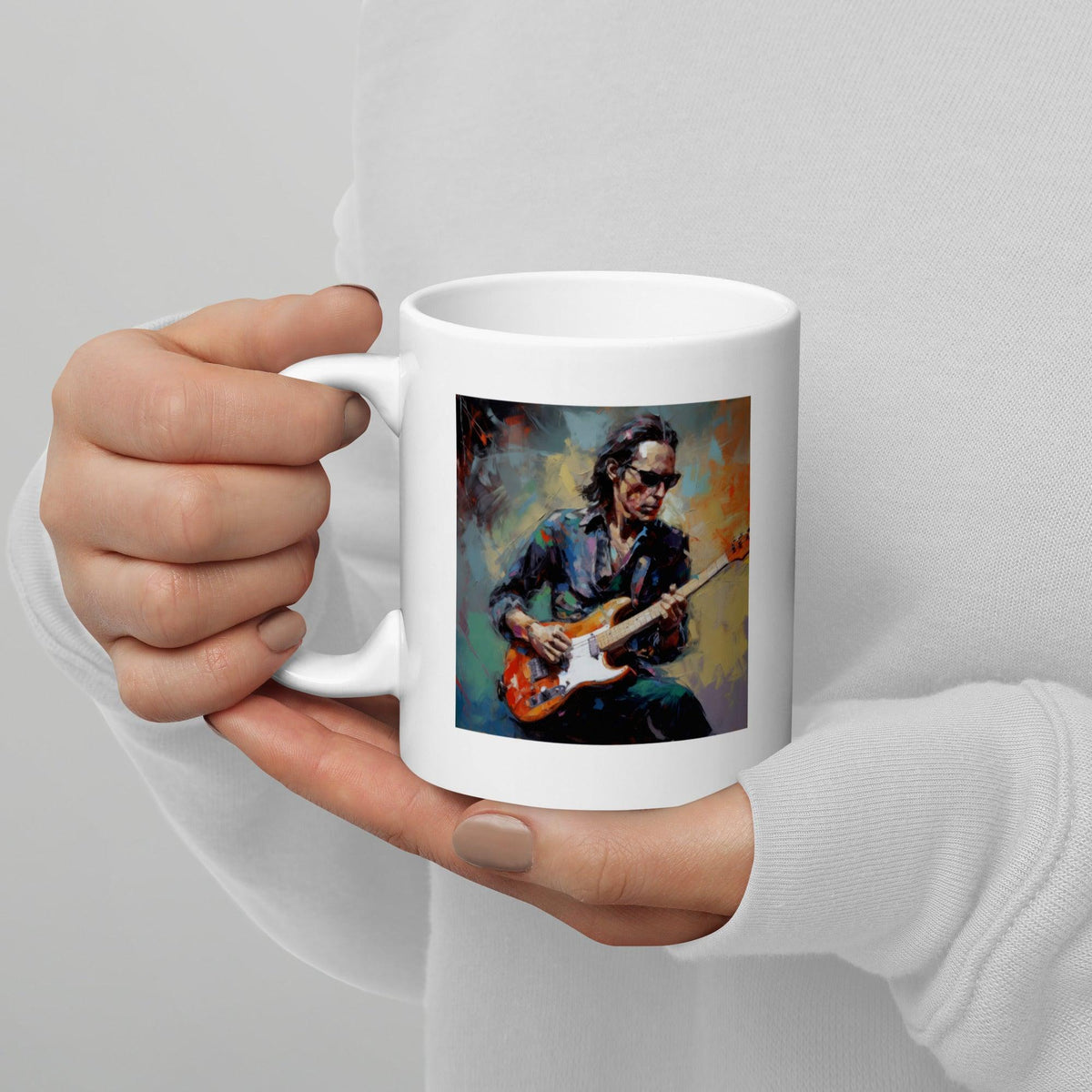 Fretboard Fury White Glossy Mug - Beyond T-shirts